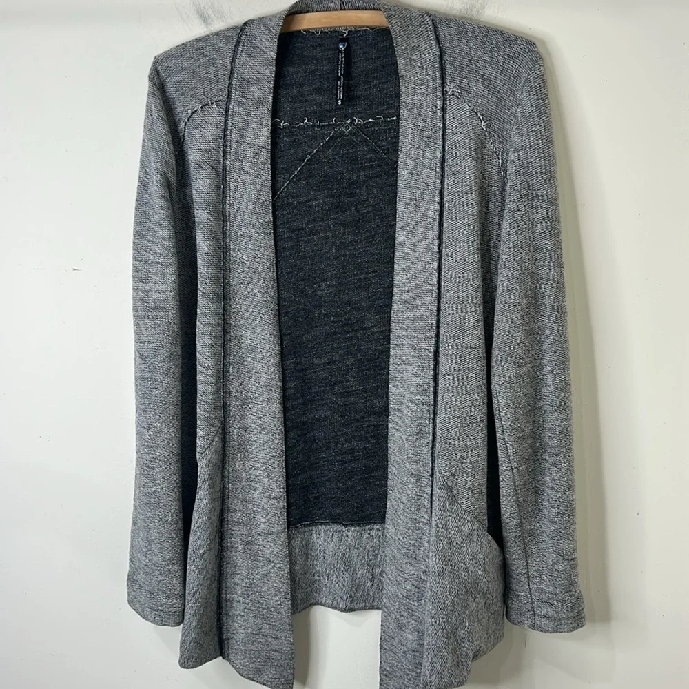 KUHL Nova Cardigan Wool Blend Drape Open Front Ash Gray Size Small